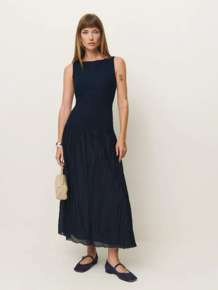 The Reformation Cyra Dress Midnight 8211 Clothing
