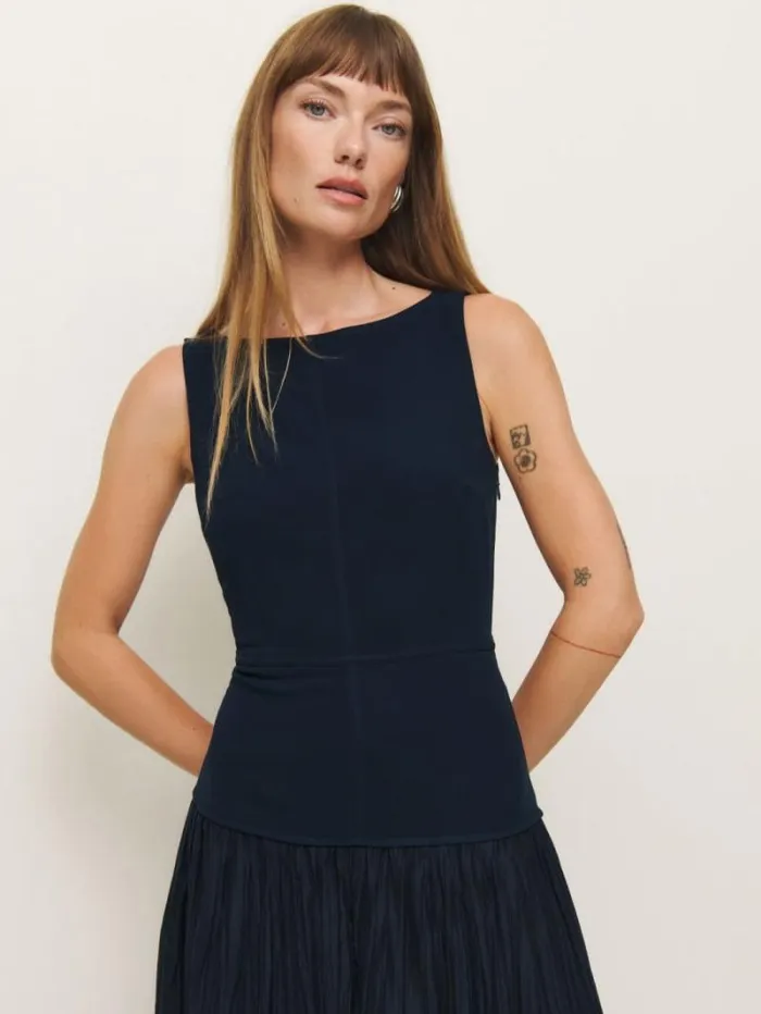 The Reformation Cyra Dress Midnight 8211 Clothing