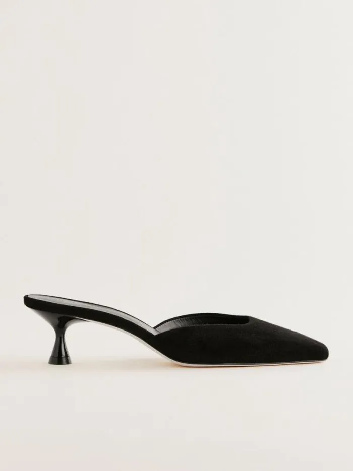 The Reformation Daniela Kitten Mule Black Suede 8211 Shoes