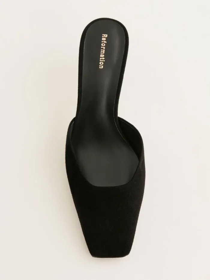 The Reformation Daniela Kitten Mule Black Suede 8211 Shoes