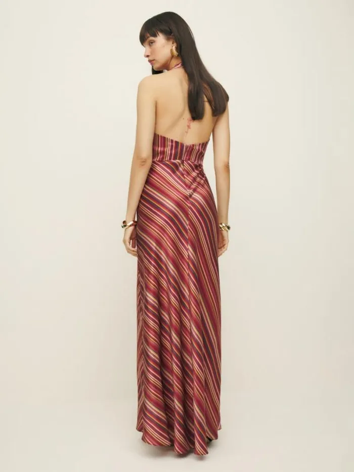 The Reformation Daniela Silk Dress Rio Stripe 8211 ClothingWeddings