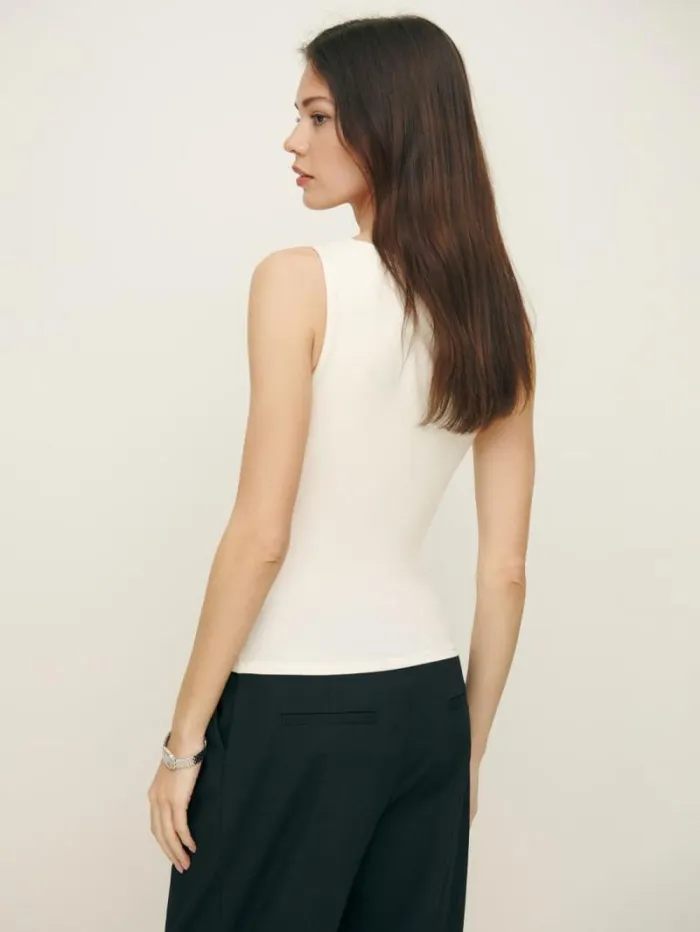 The Reformation Darla Knit Top Fior Di Latte 8211 Clothing
