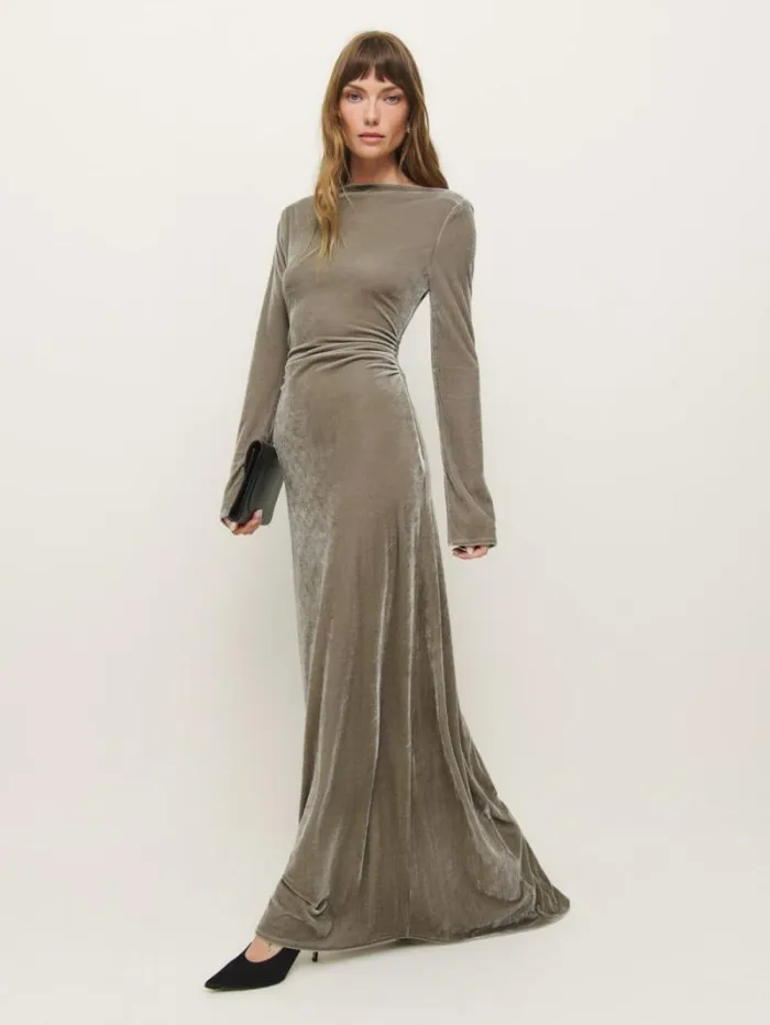 The Reformation Donya Dress Taupe 8211 Weddings