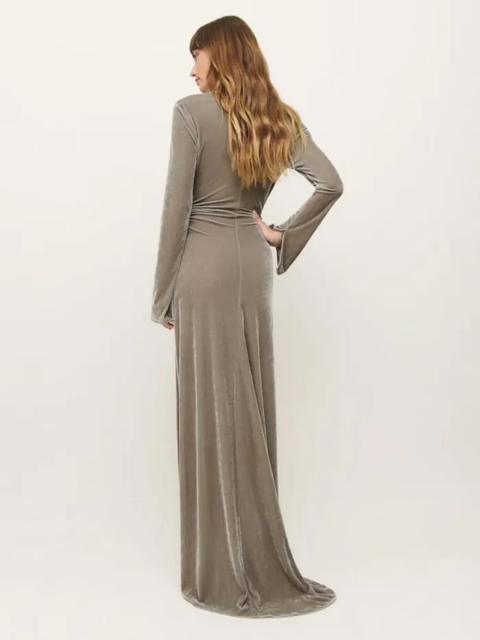 The Reformation Donya Dress Taupe 8211 Weddings