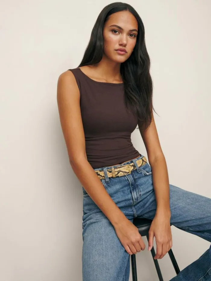 The Reformation Dusk Knit Top Mole 8211 Clothing