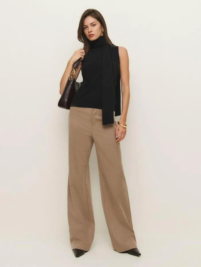 The Reformation Elena Cashmere Scarf Tank Black 8211 Clothing