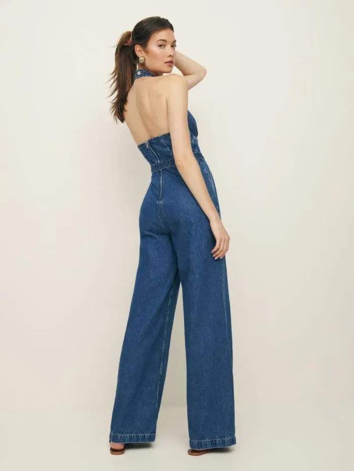The Reformation Elena Denim Jumpsuit Indio 8211 Clothing