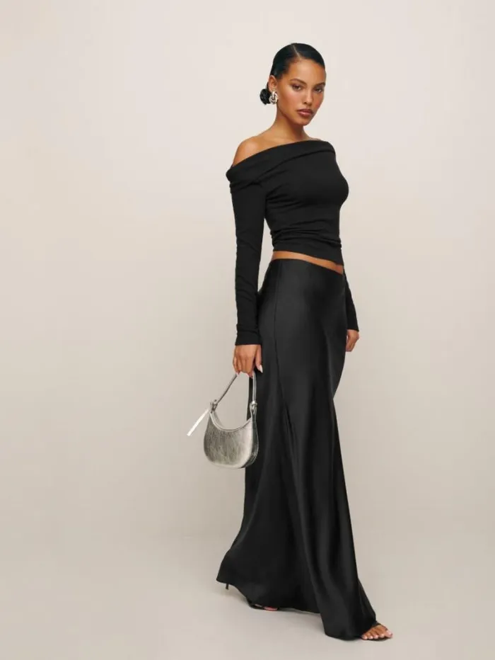 The Reformation Elio Knit Top Black 8211 Clothing