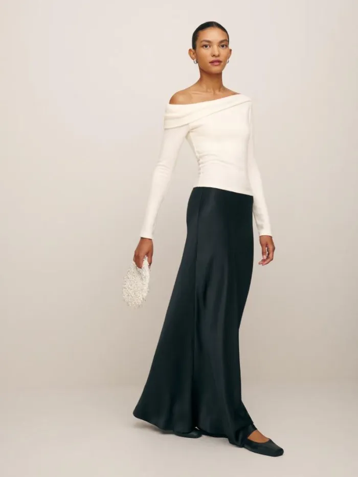 The Reformation Elio Knit Top Fior Di Latte 8211 Clothing