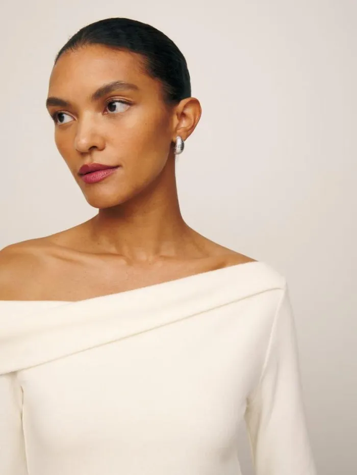 The Reformation Elio Knit Top Fior Di Latte 8211 Clothing