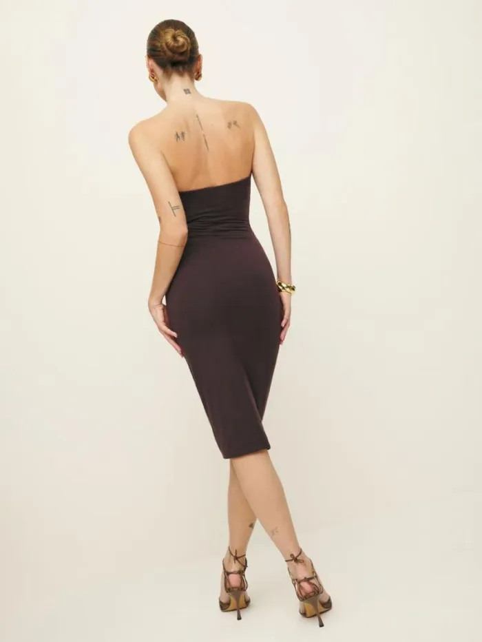 The Reformation Etta Knit Dress Mole 8211 Clothing