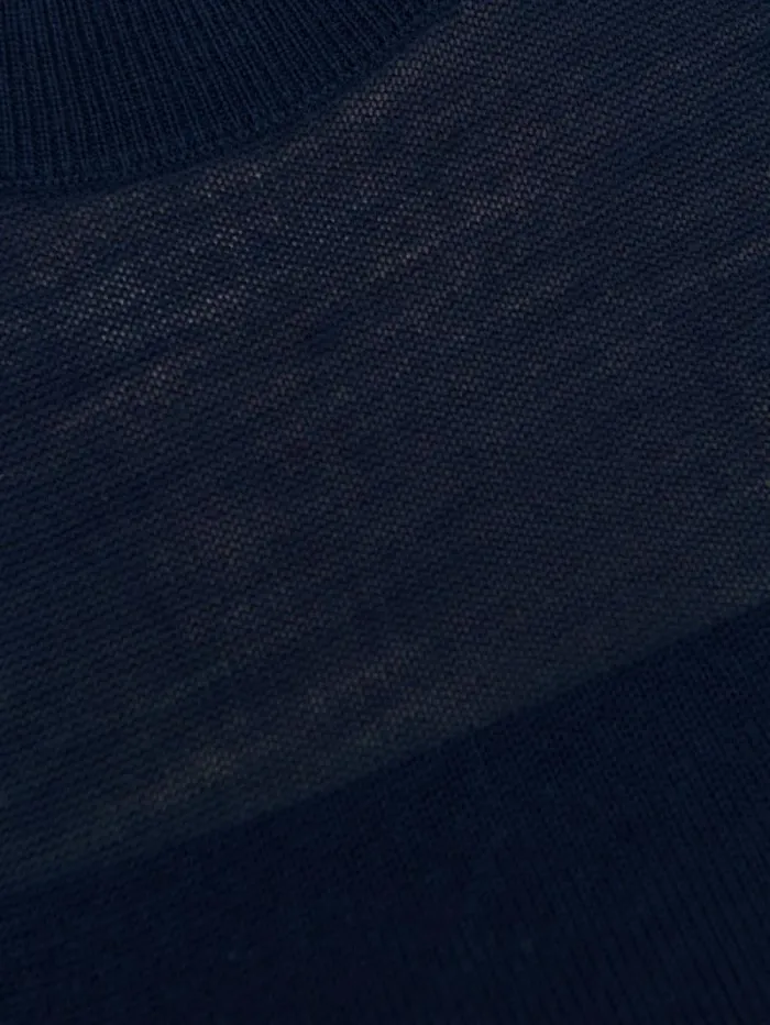 The Reformation Eva Regenerative Merino Sheer Sweater Dress Navy 8211 Clothing