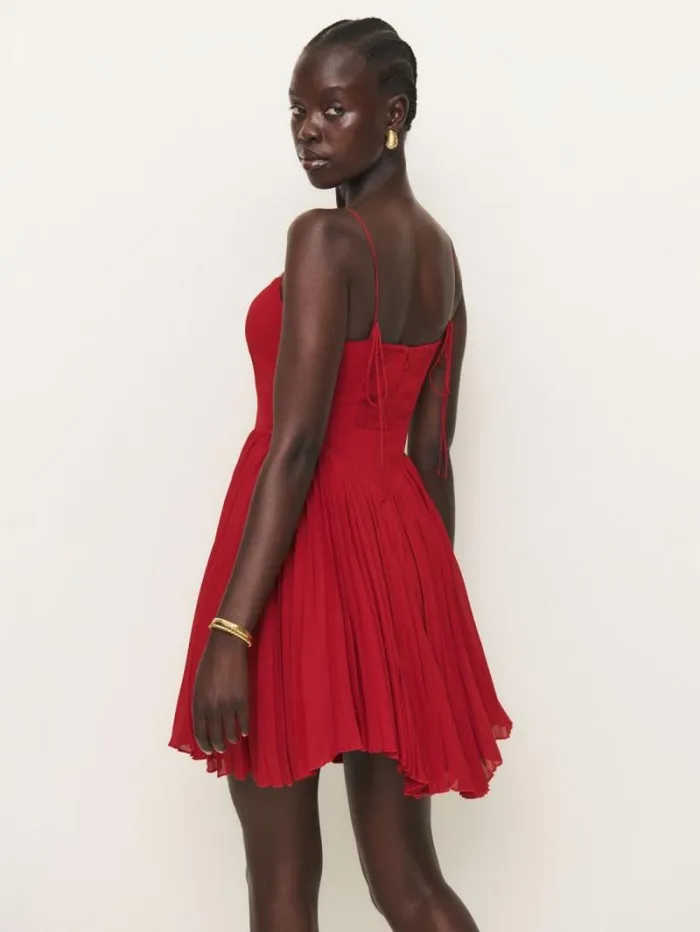 The Reformation Ezlynn Dress Sangre 8211 Clothing