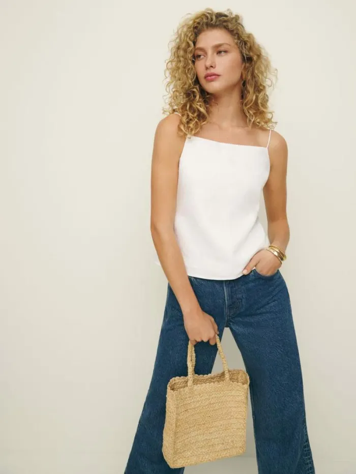 The Reformation Fable Linen Top White 8211 Clothing