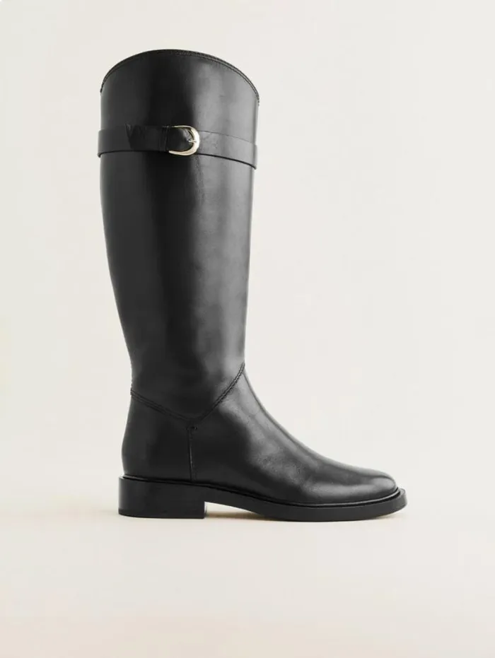 The Reformation Franklin Knee Boot Black Leather 8211 Shoes