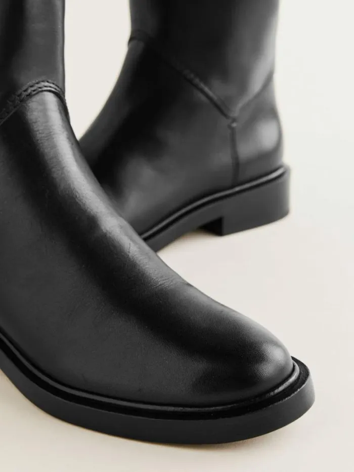 The Reformation Franklin Knee Boot Black Leather 8211 Shoes