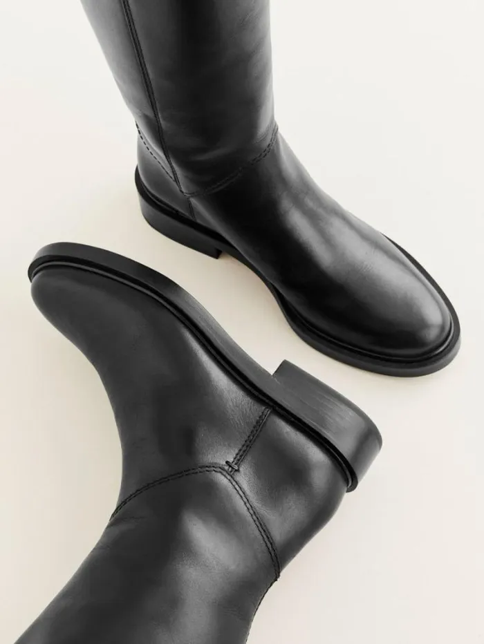 The Reformation Franklin Knee Boot Black Leather 8211 Shoes
