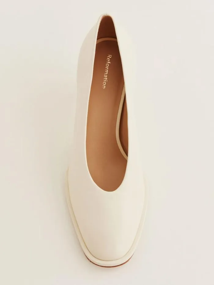 The Reformation Gracelynn Pump Parmesan Leather 8211 Shoes