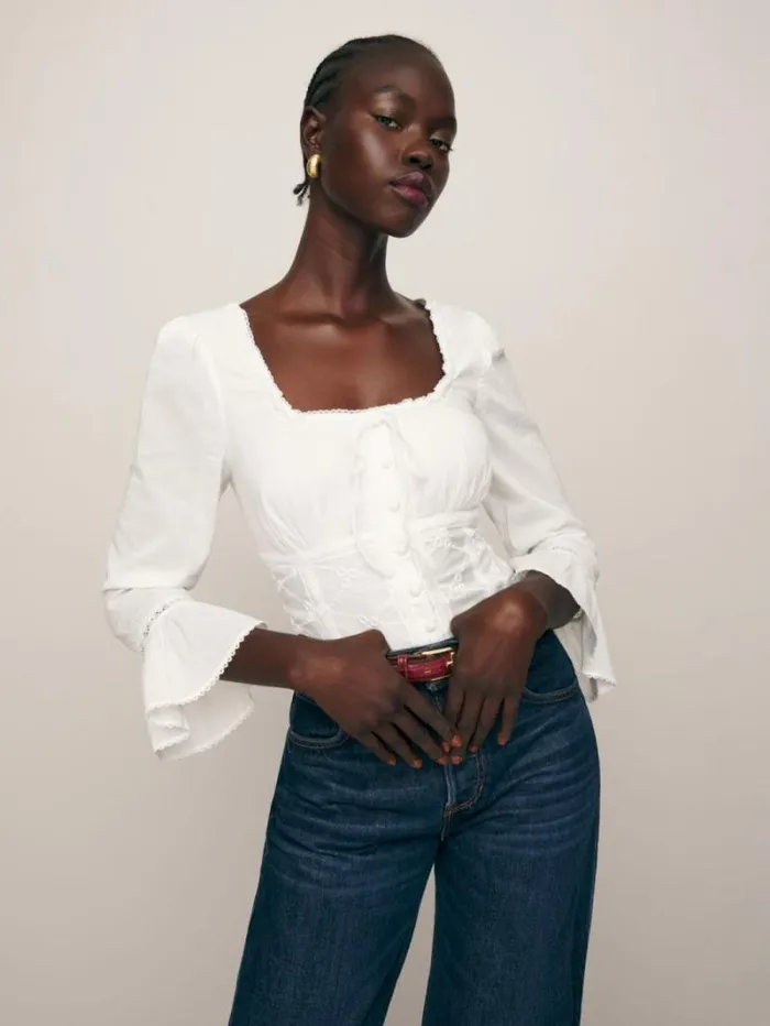 The Reformation Heidi Top White 8211 Clothing