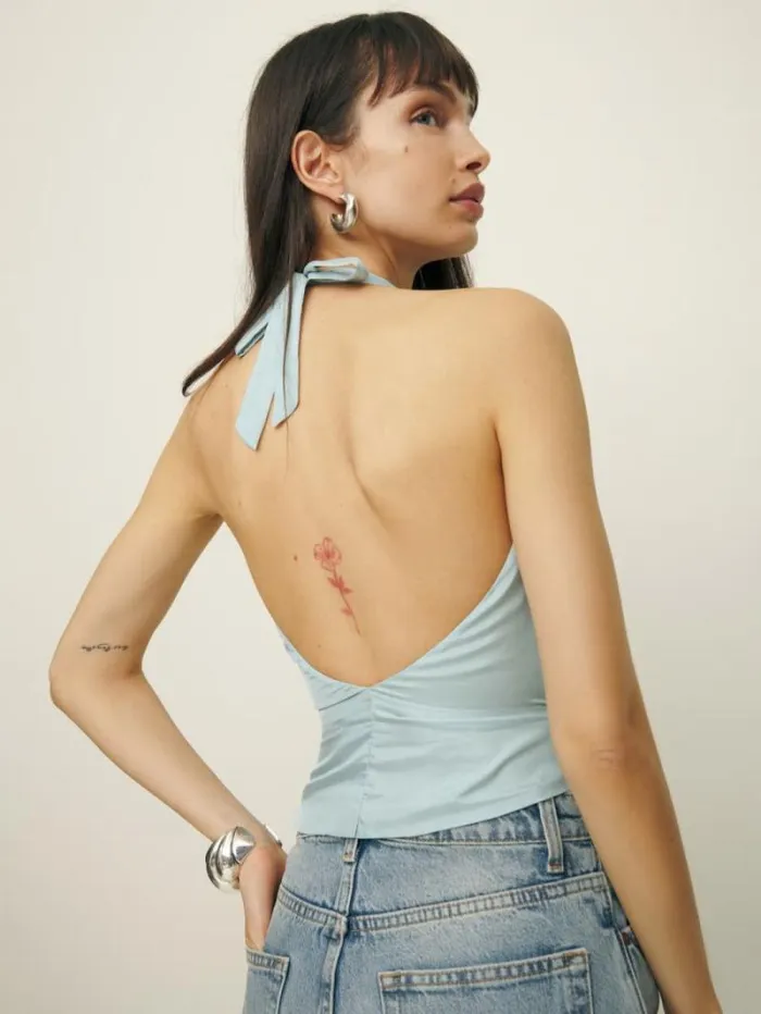 The Reformation Holt Top Aqua 8211 Clothing
