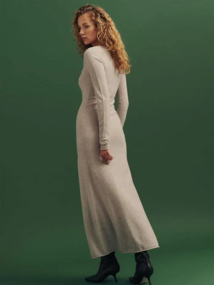 The Reformation Jennita Cashmere Dress Barley 8211 Clothing