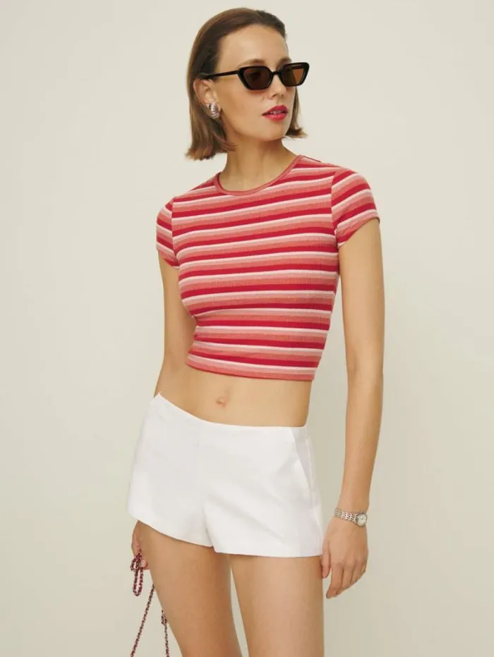 The Reformation June Low Rise Linen Short White 8211 Clothing