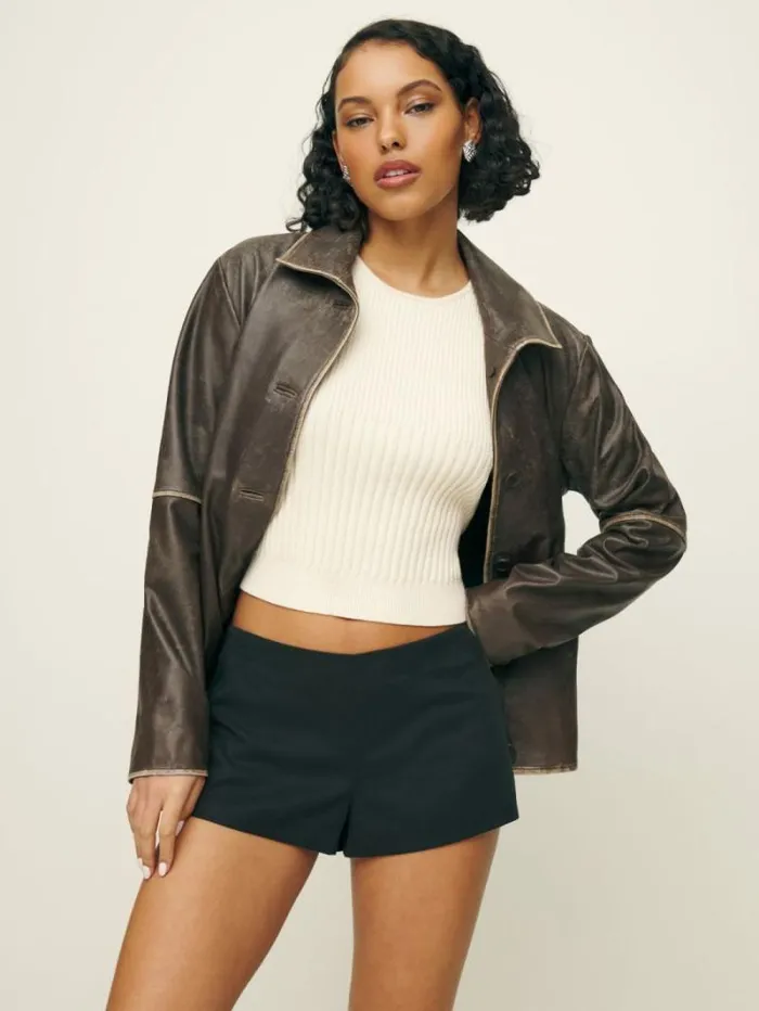 The Reformation June Low Rise Short Black 8211 Clothing