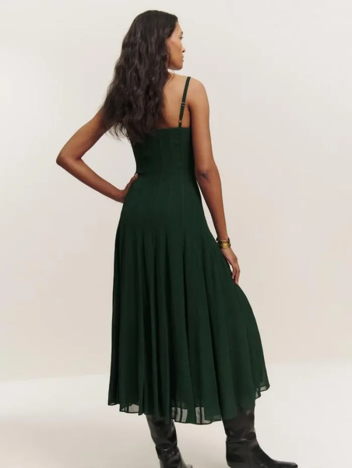 The Reformation Katalina Dress Forest 8211 Clothing