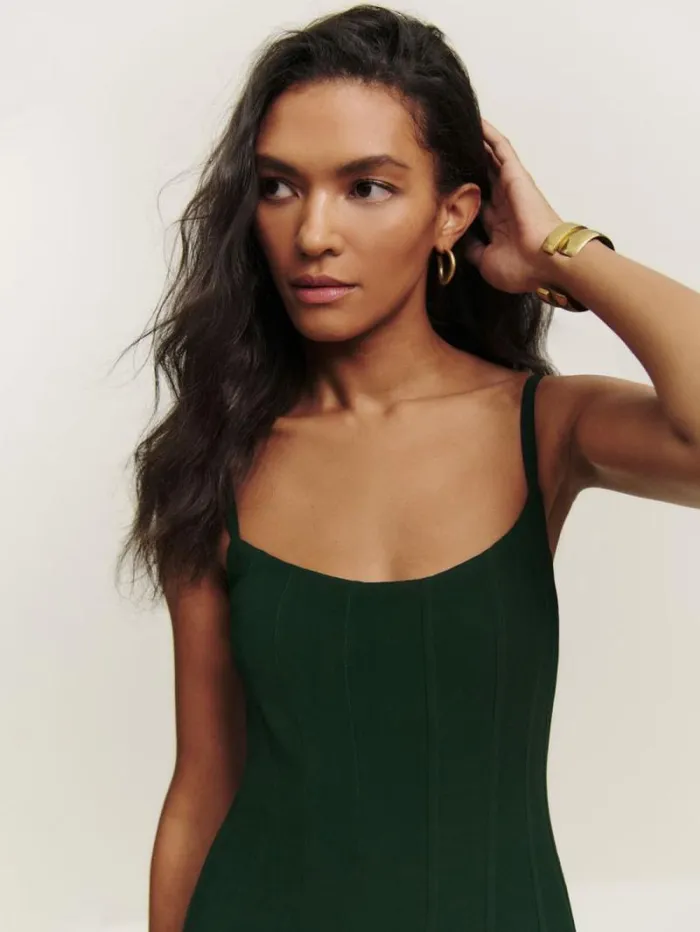 The Reformation Katalina Dress Forest 8211 Clothing