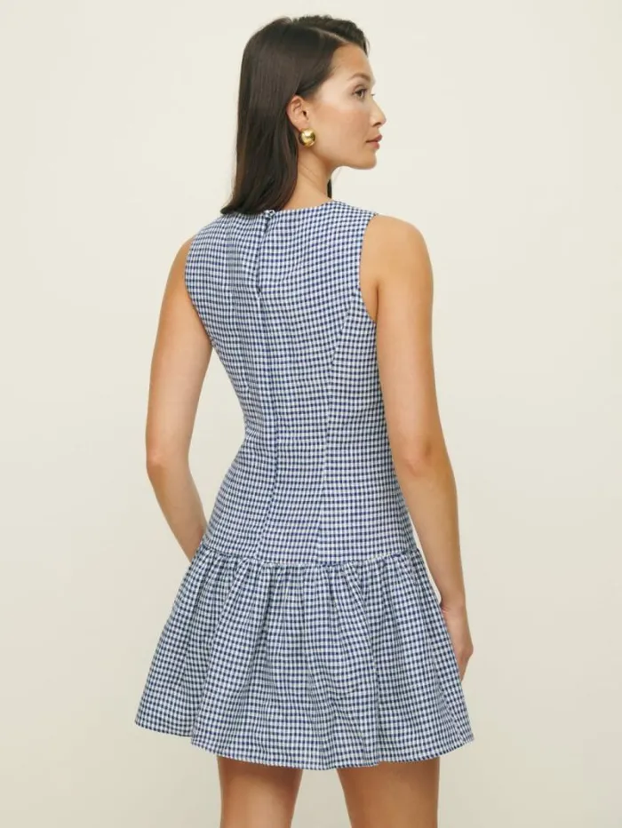 The Reformation Keoni Linen Dress Challah Check 8211 Clothing