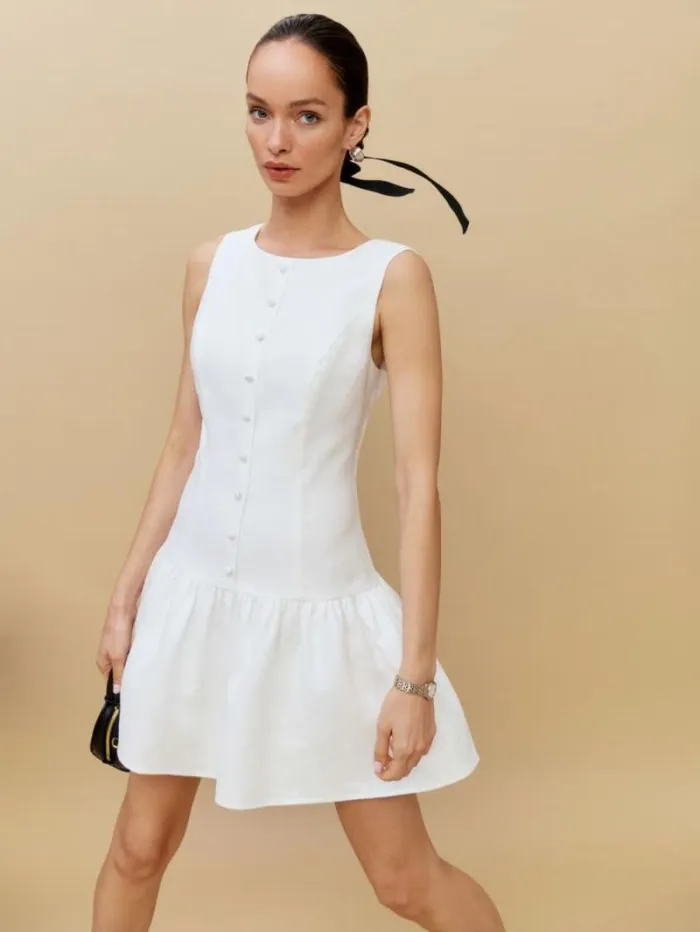 The Reformation Keoni Linen Dress White 8211 Clothing