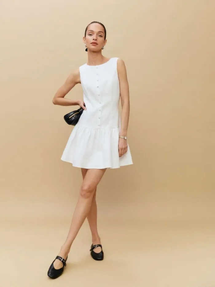 The Reformation Keoni Linen Dress White 8211 Clothing