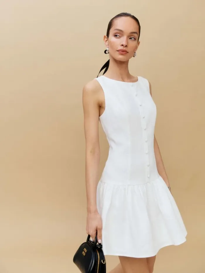 The Reformation Keoni Linen Dress White 8211 Clothing