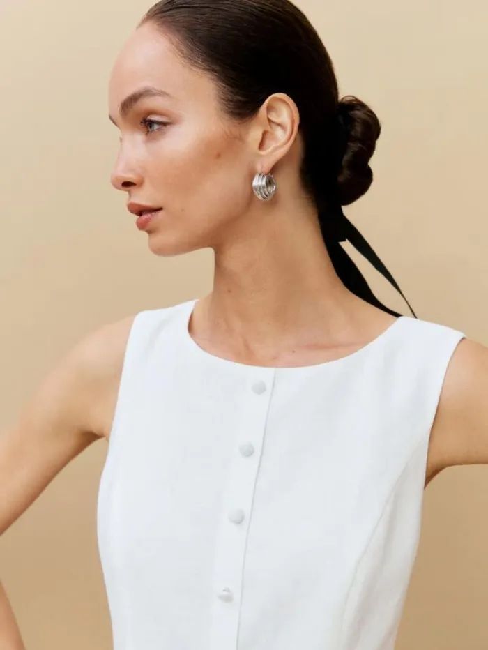 The Reformation Keoni Linen Dress White 8211 Clothing