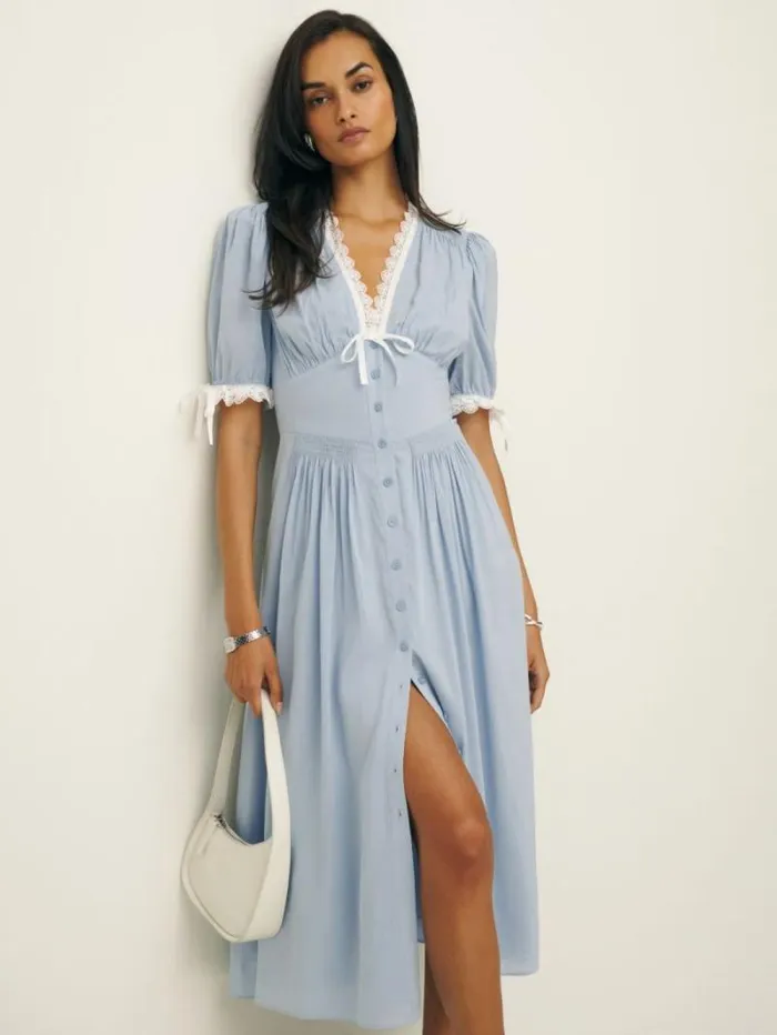 The Reformation Ketra Dress Mineral 8211 Clothing