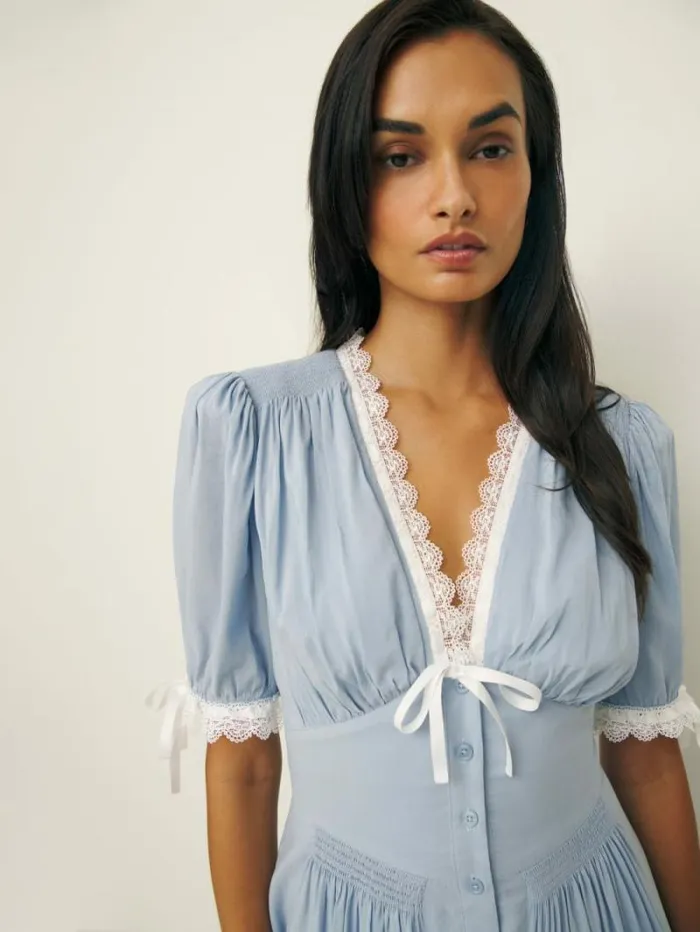 The Reformation Ketra Dress Mineral 8211 Clothing