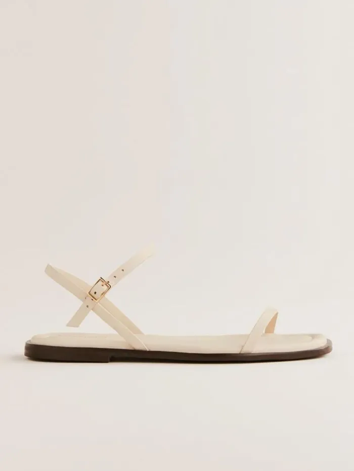 The Reformation Lake Flat Sandal Almond Leather 8211 Shoes