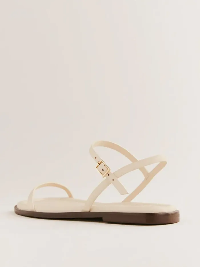 The Reformation Lake Flat Sandal Almond Leather 8211 Shoes