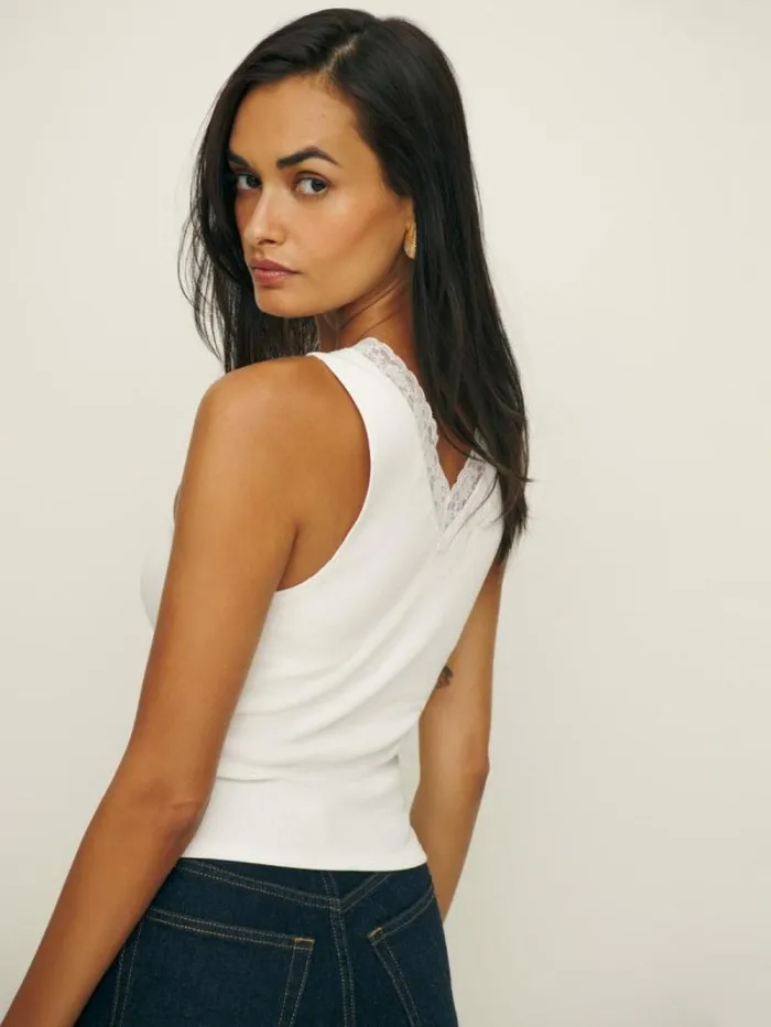 The Reformation Lea Knit Top Bleach 8211 Clothing