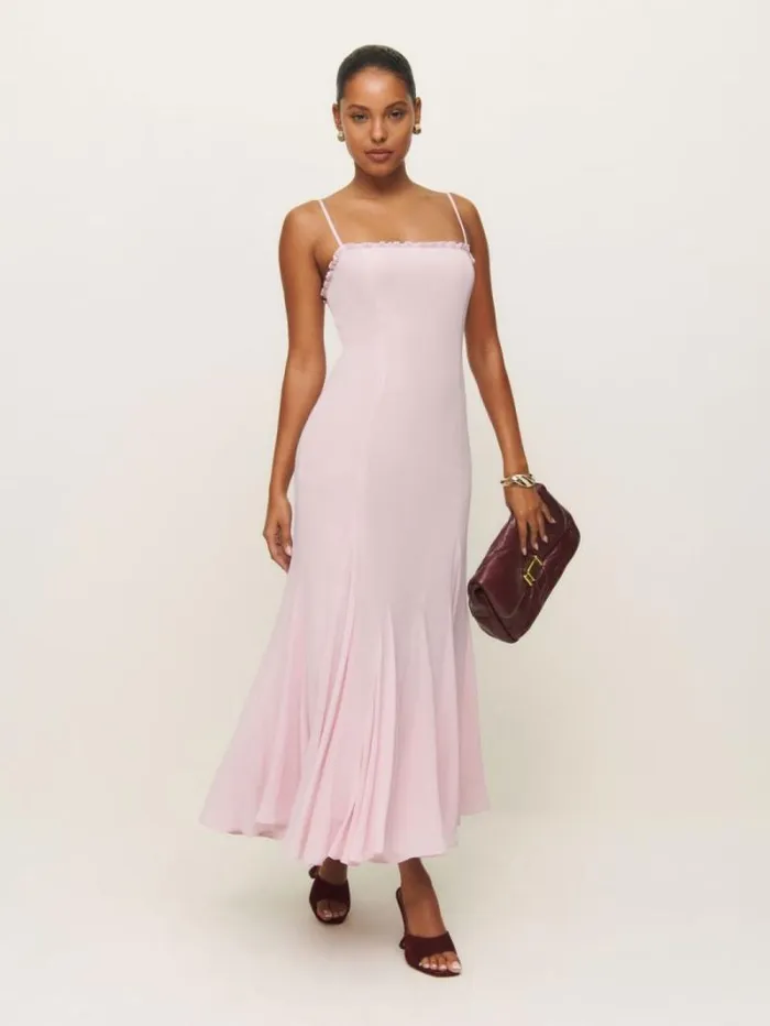 The Reformation Lilibet Dress Cherry Blossom 8211 Clothing