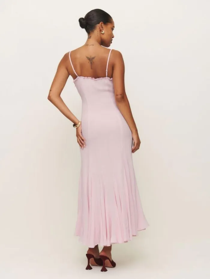 The Reformation Lilibet Dress Cherry Blossom 8211 Clothing