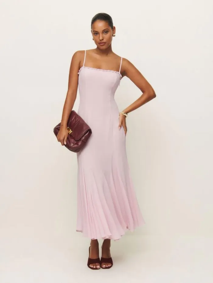 The Reformation Lilibet Dress Cherry Blossom 8211 Clothing