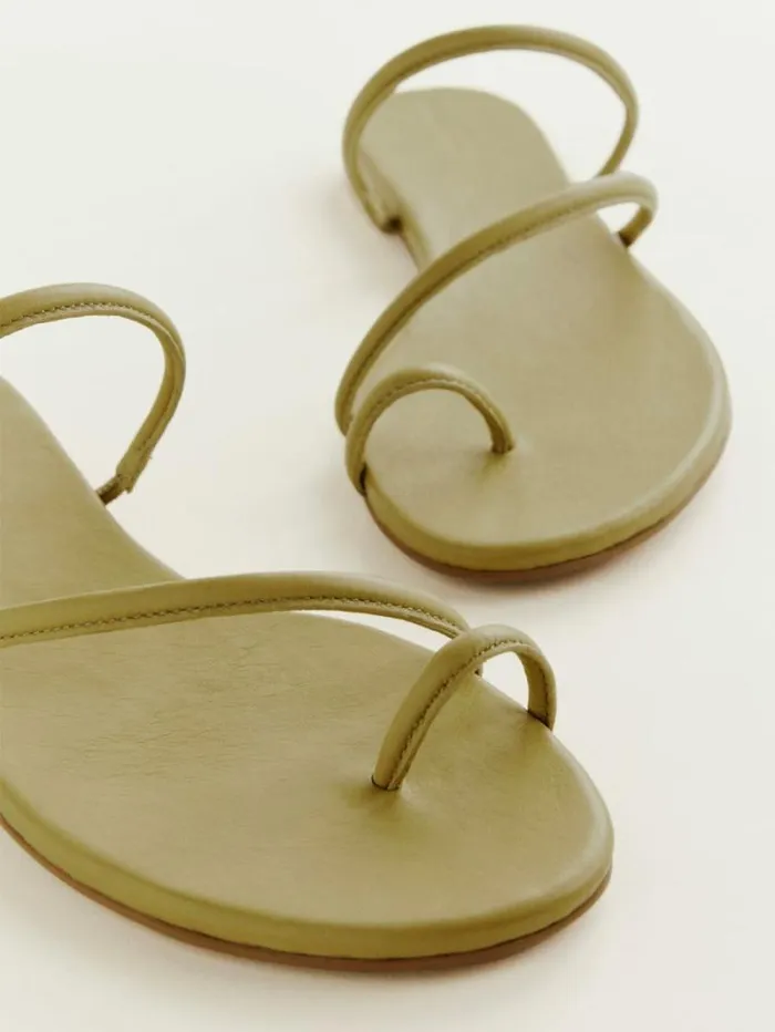 The Reformation Ludo Toe Ring Strappy Flat Sandal Cerignola Leather 8211 Shoes