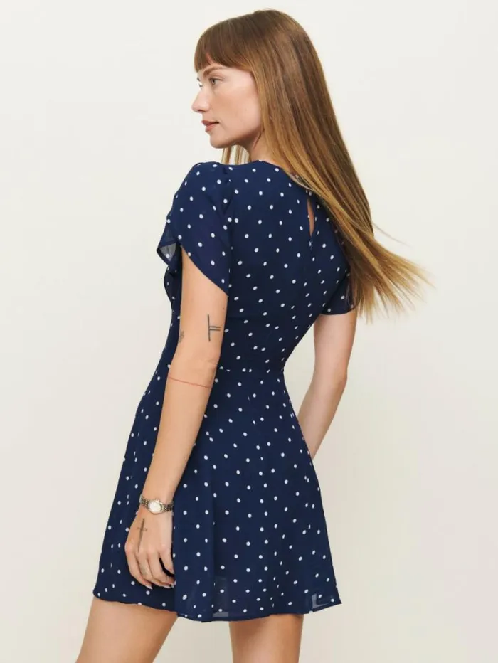 The Reformation Lula Dress Danube Dot 8211 Clothing