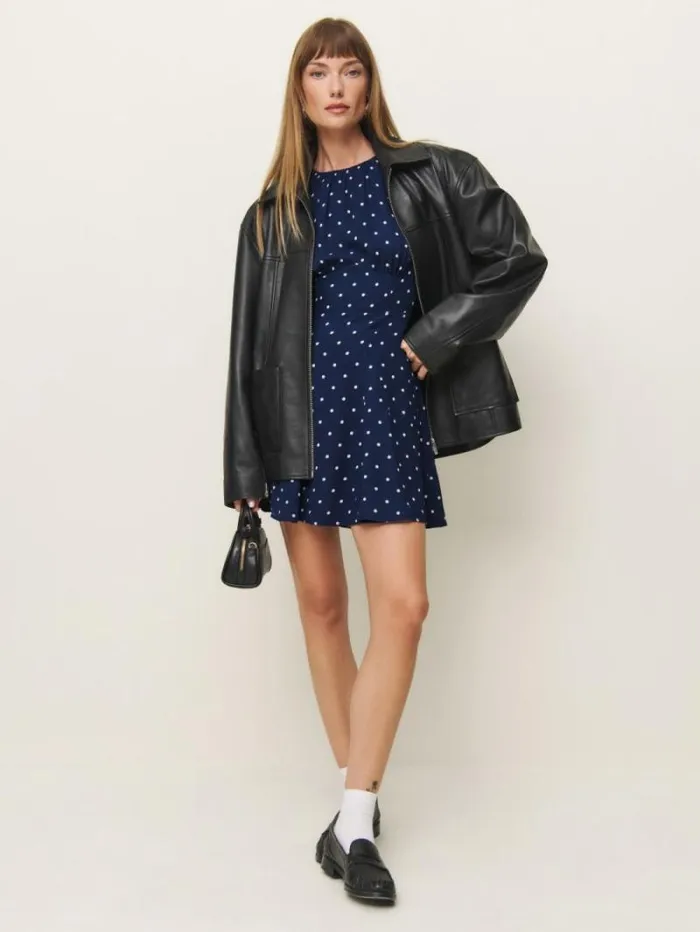 The Reformation Lula Dress Danube Dot 8211 Clothing