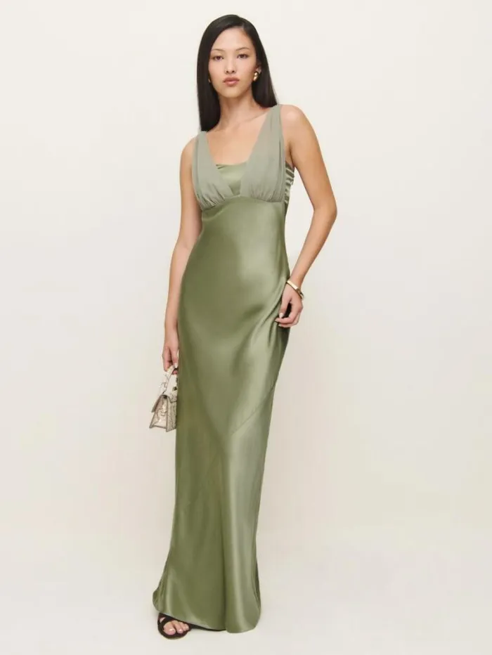 The Reformation Lune Dress Artichoke 8211 Weddings
