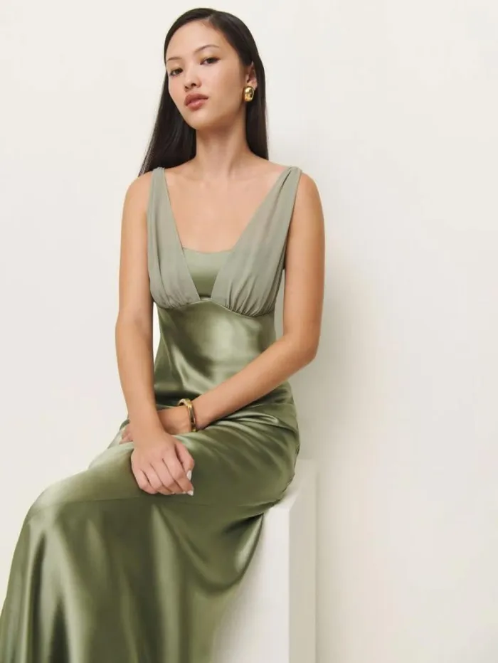 The Reformation Lune Dress Artichoke 8211 Weddings