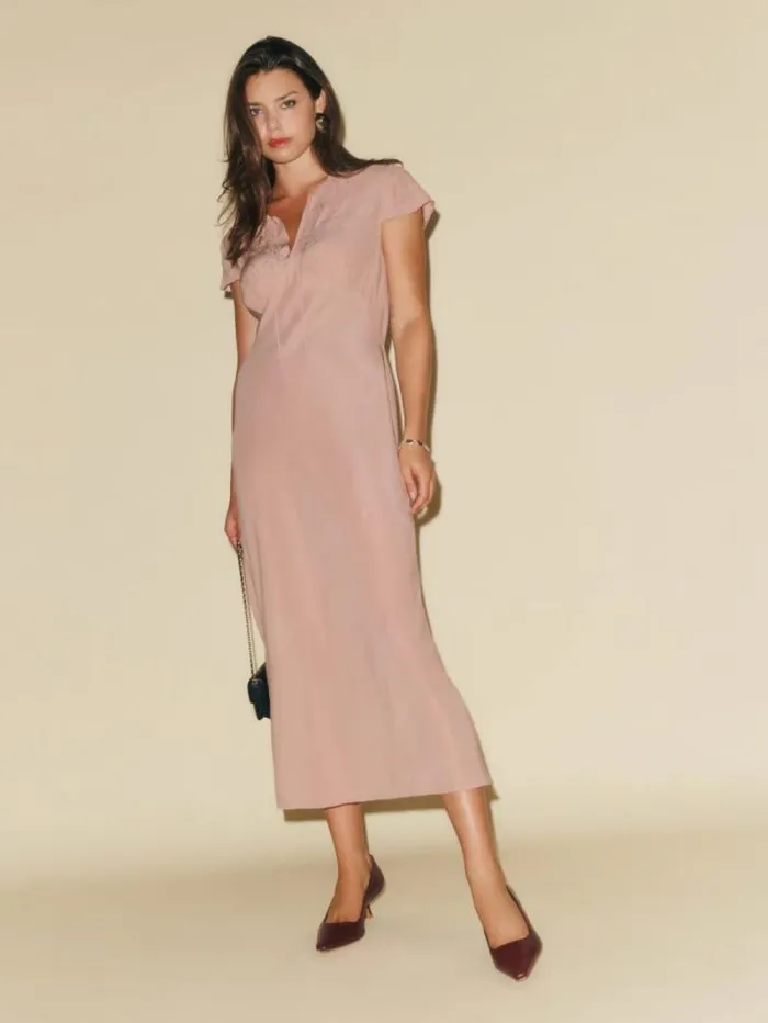 The Reformation Lydia Silk Dress Serenade 8211 Clothing