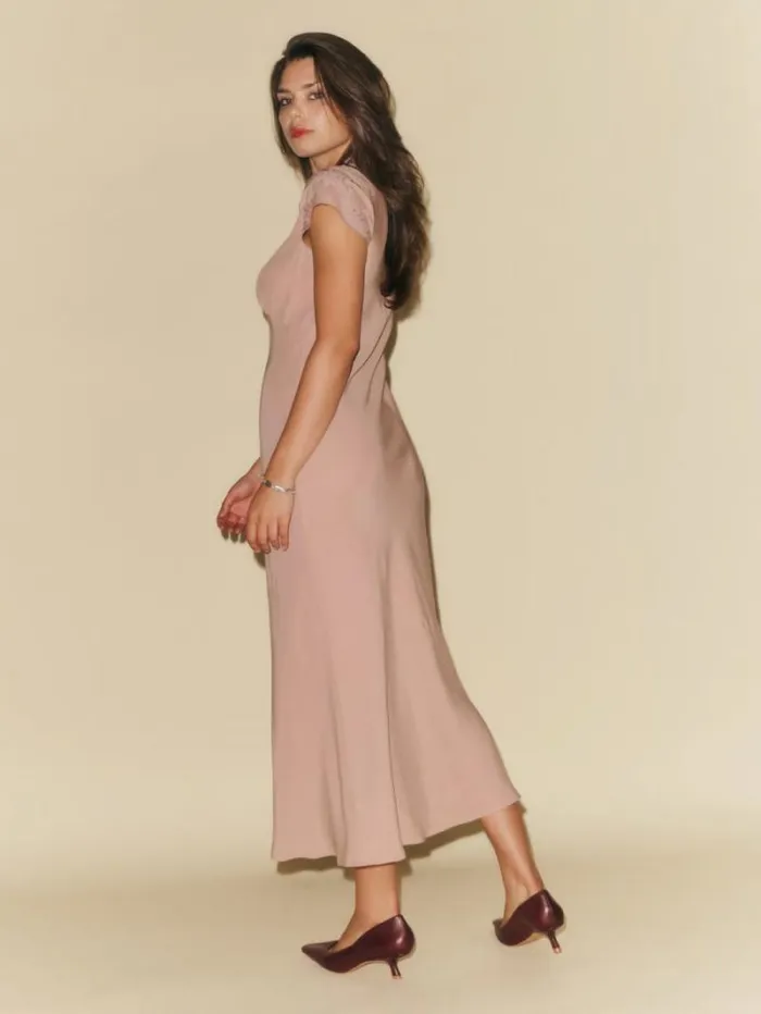 The Reformation Lydia Silk Dress Serenade 8211 Clothing