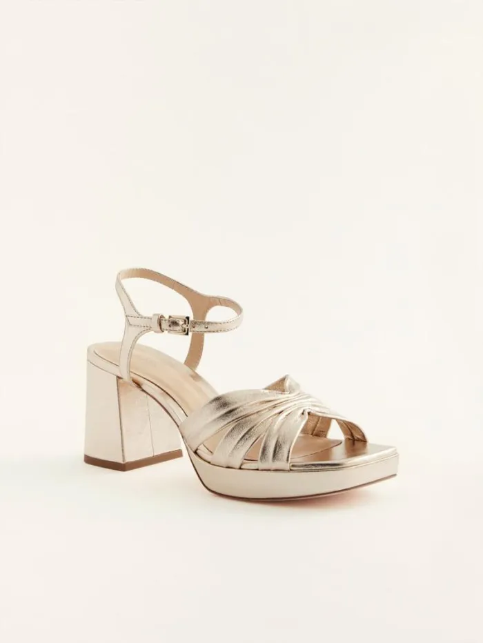 The Reformation Maize Platform Sandal Gold 8211 WeddingsShoes